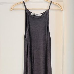 NWOT ⭐️ MICHAEL STARS Charcoal Gray Black Midi Length Casual Ribbed Dress - LRG